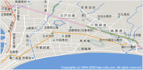 緑園通・旧戸井線マップ
